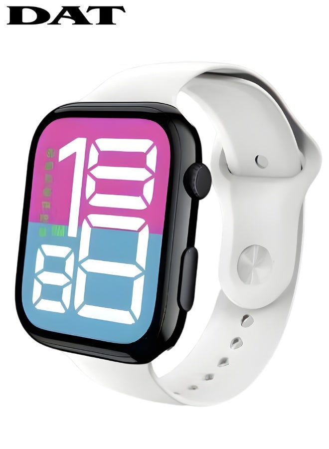 DAT Kids LED Digital Watch with Big Color Display, Soft Silicone Strap, Fun Multi-Color Bands, Adjustable Fit 159–230mm (Square 46×39.3mm) - Image 1